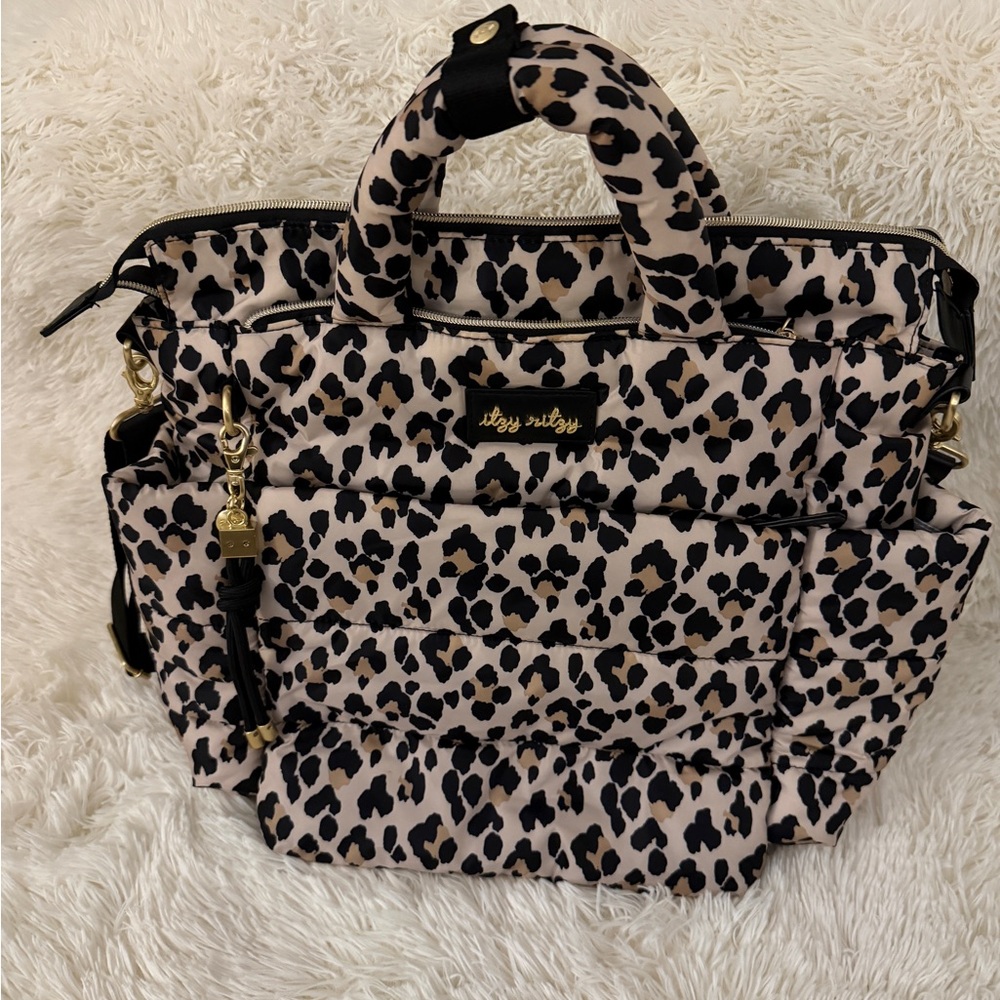 Itzy ritzy Dream Leopard Quilted Baby bag backpack Bag Tote